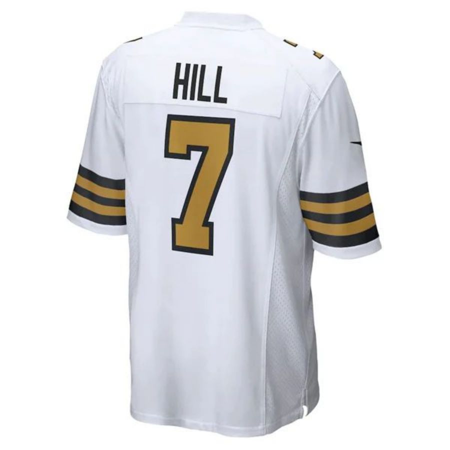 #7 Taysom Hill Player NO.Saints White Alternate Game Football Jerseys football jersey product view 1