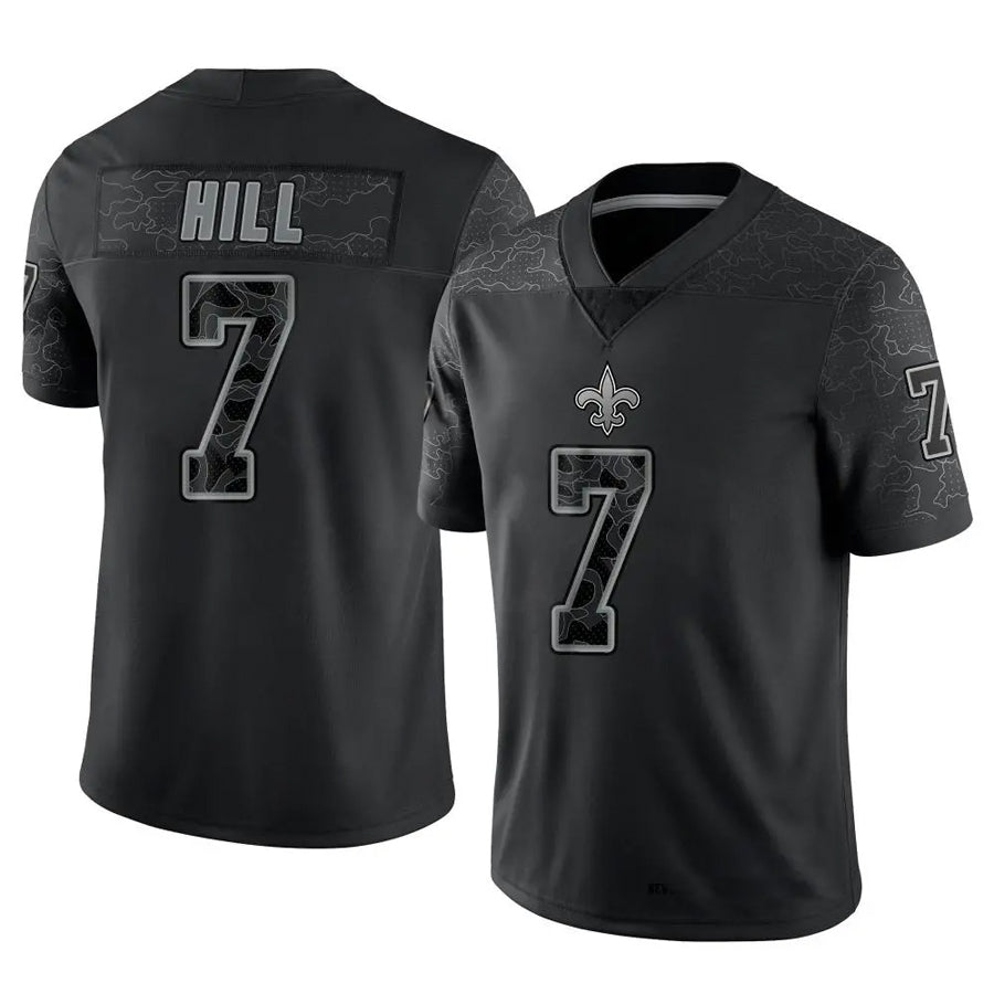 NO.Saints #7 Taysom Hill Player Black RFLCTV Limited Football Jerseys football jersey product view 1