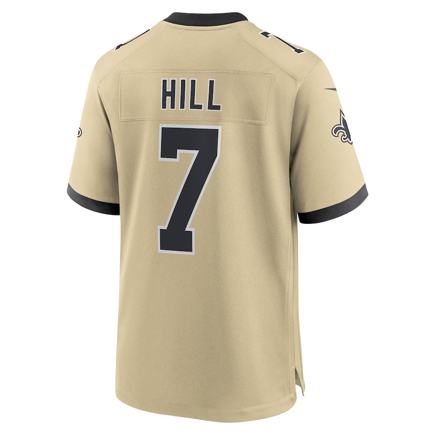 NO.Saints #7 Taysom Hill Player Gold Alternate Game Football Jerseys football jersey product view 1