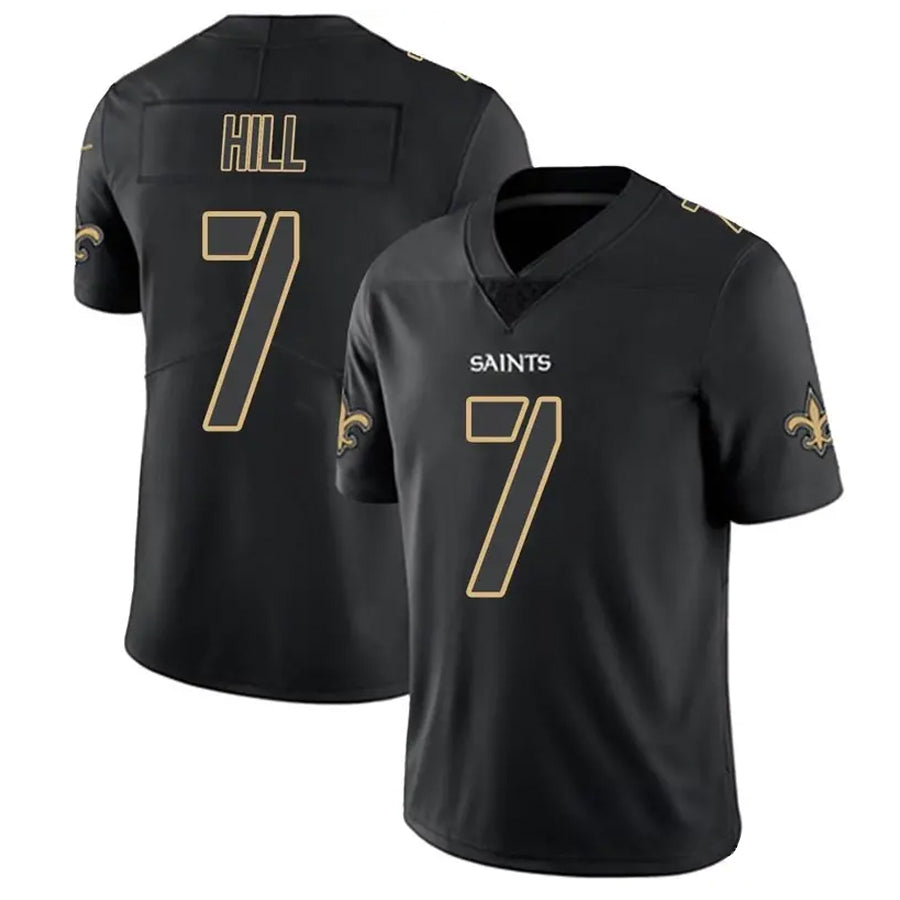 NO.Saints #7 Taysom Hill Player Limited Black Impact Football Jerseys football jersey product view 1