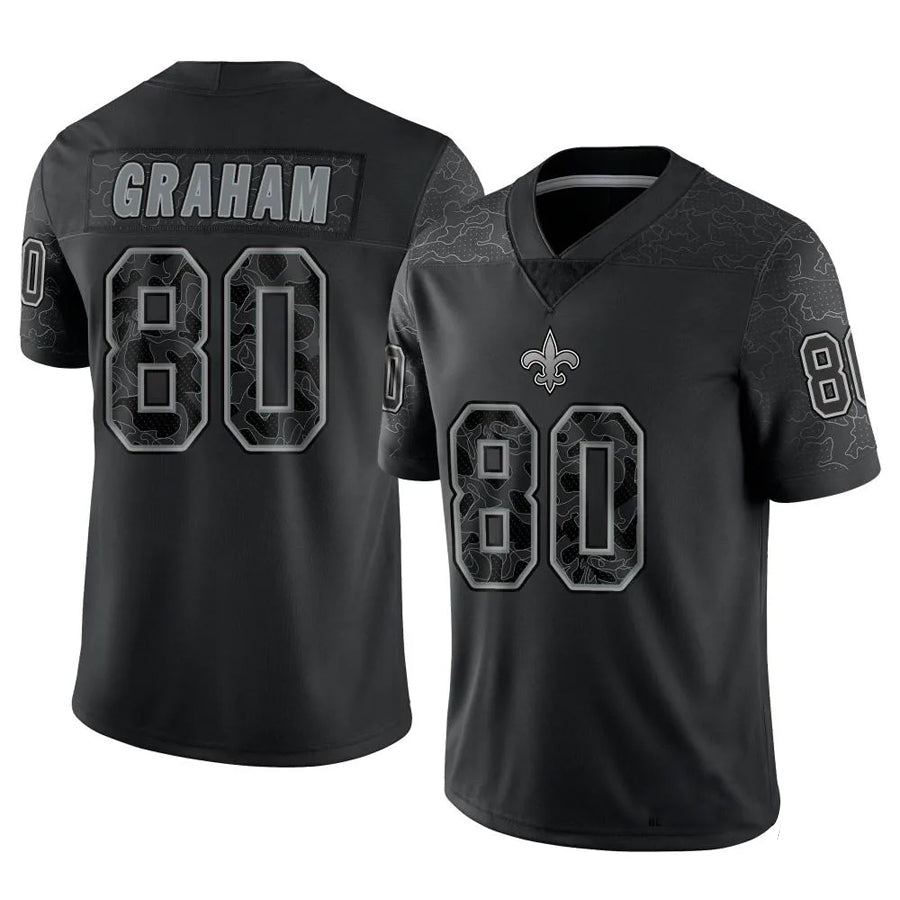 NO.Saints #80 Jimmy Graham Player Black RFLCTV Limited Football Jerseys football jersey product view 1