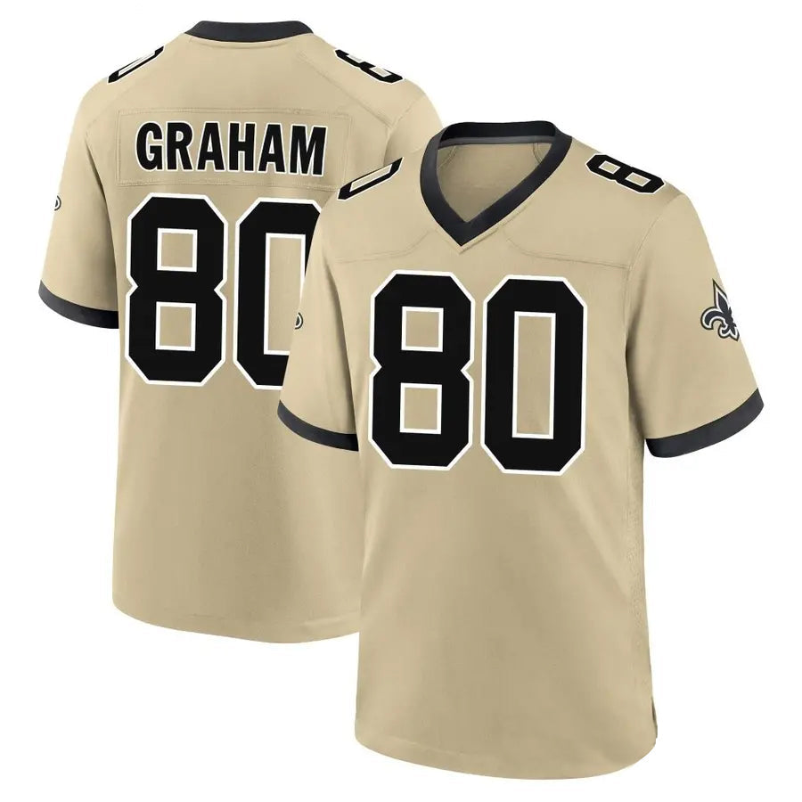 NO.Saints #80 Jimmy Graham Player Gold Alternate Game Football Jerseys football jersey product view 1