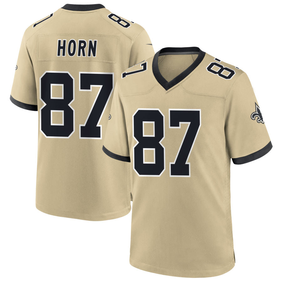 NO.Saints #87 Joe Horn Player Gold Alternate Game Football Jerseys football jersey product view 1