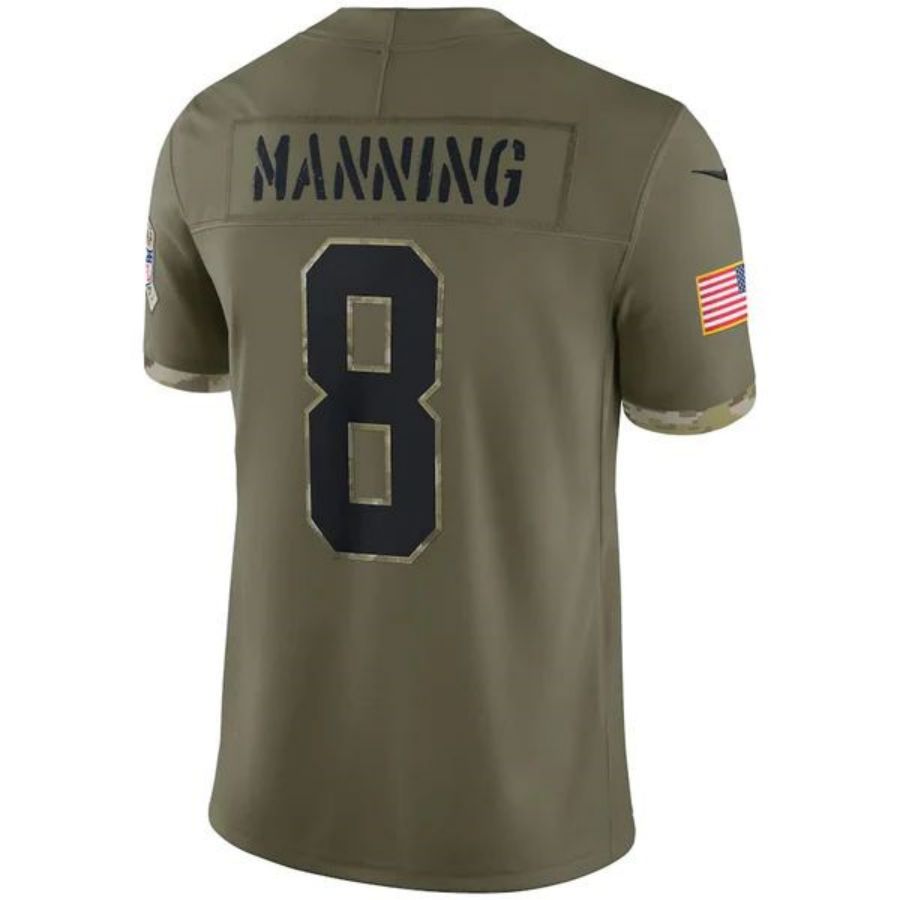#8 Archie Manning Player NO.Saints Olive Salute To Service Limited Football Jerseys football jersey product view 1