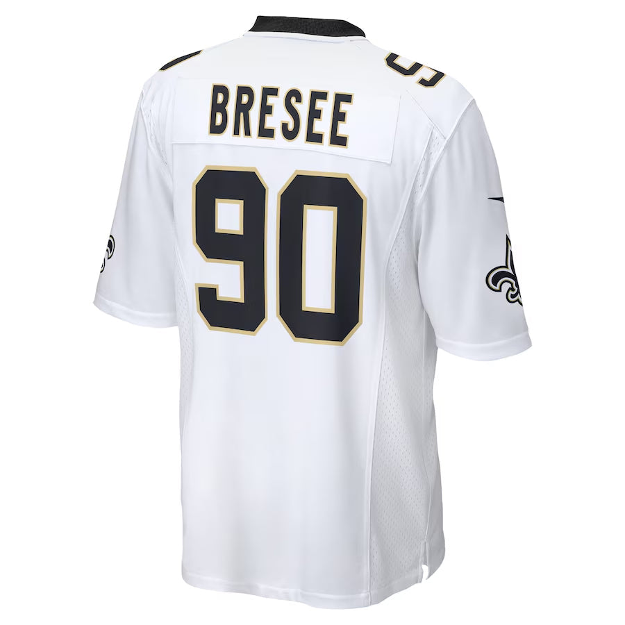 NO.Saints #90 Bryan Bresee Player White Home Game Football Jerseys football jersey product view 1