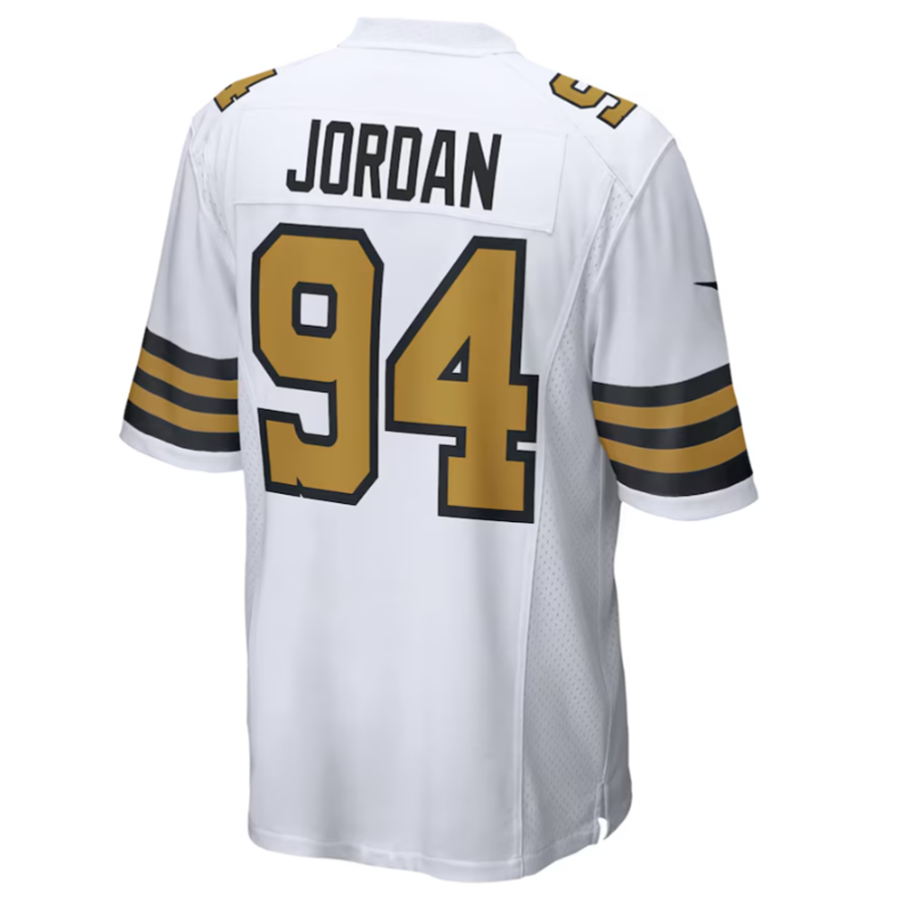 NO.Saints #94 Cameron Jordan Player White Alternate Game Football Jerseys football jersey product view 1