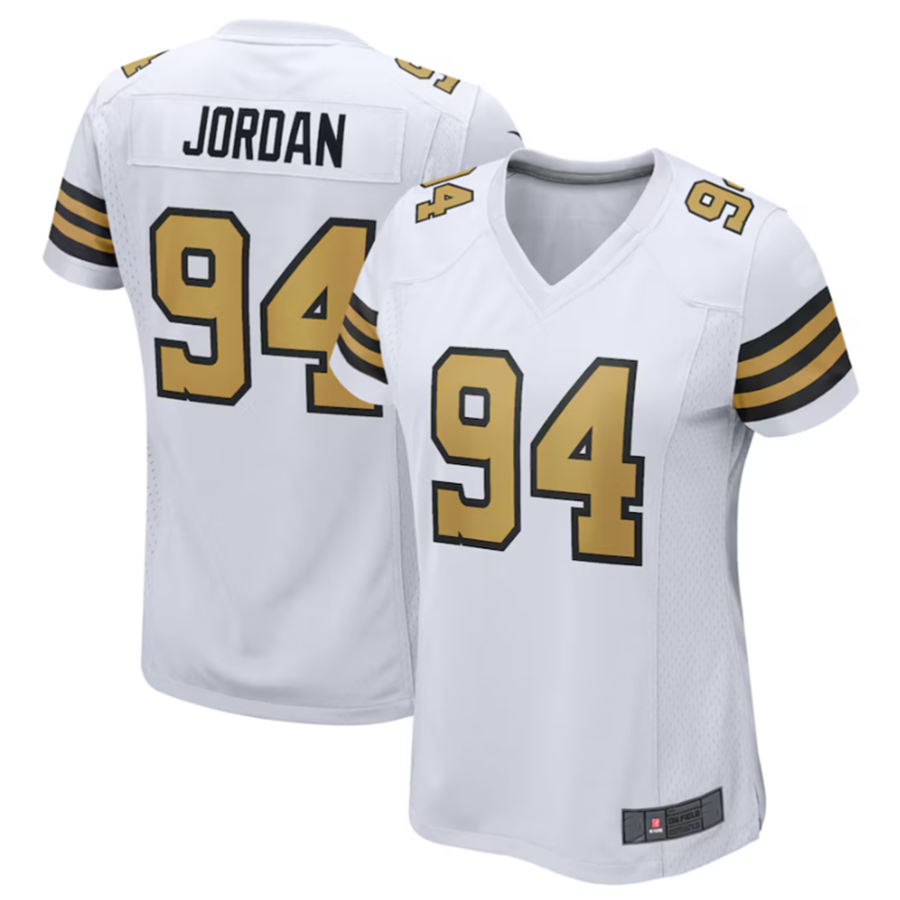 #94 Cameron Jordan Player NO.Saints White Game Stitched Football Jerseys football jersey product view 2