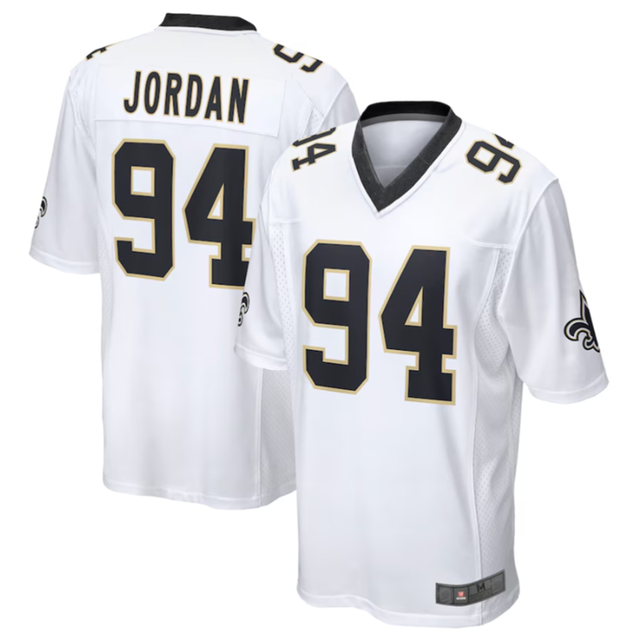 #94 Cameron Jordan Player NO.Saints White Game Football Jerseys football jersey product view 2