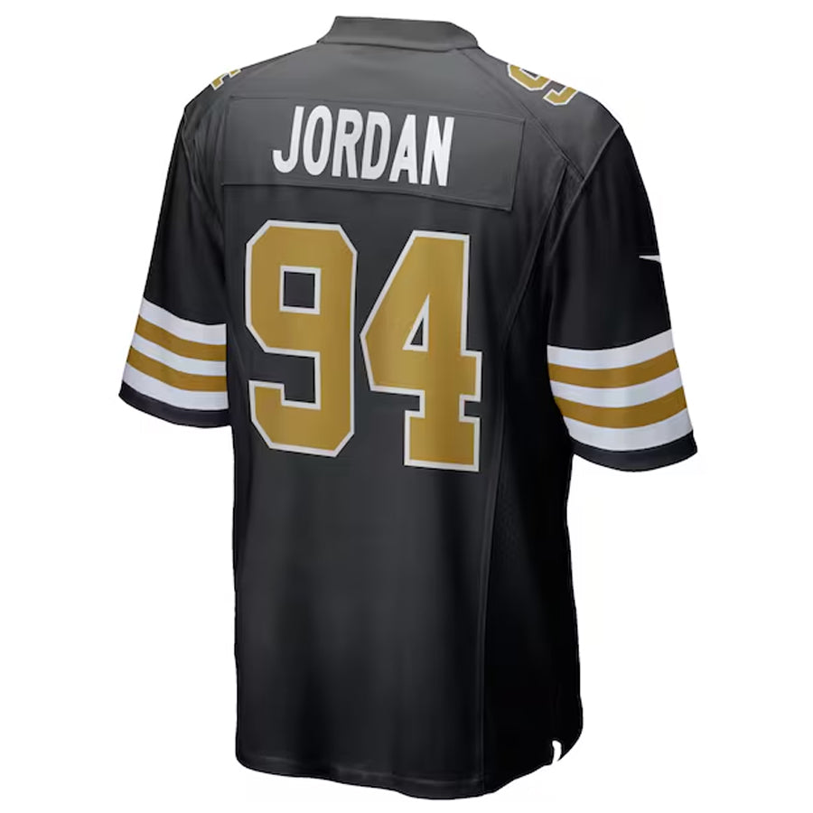 NO.Saints #94 Cameron Jordan Player Black Alternate Game Football Jerseys football jersey product view 1