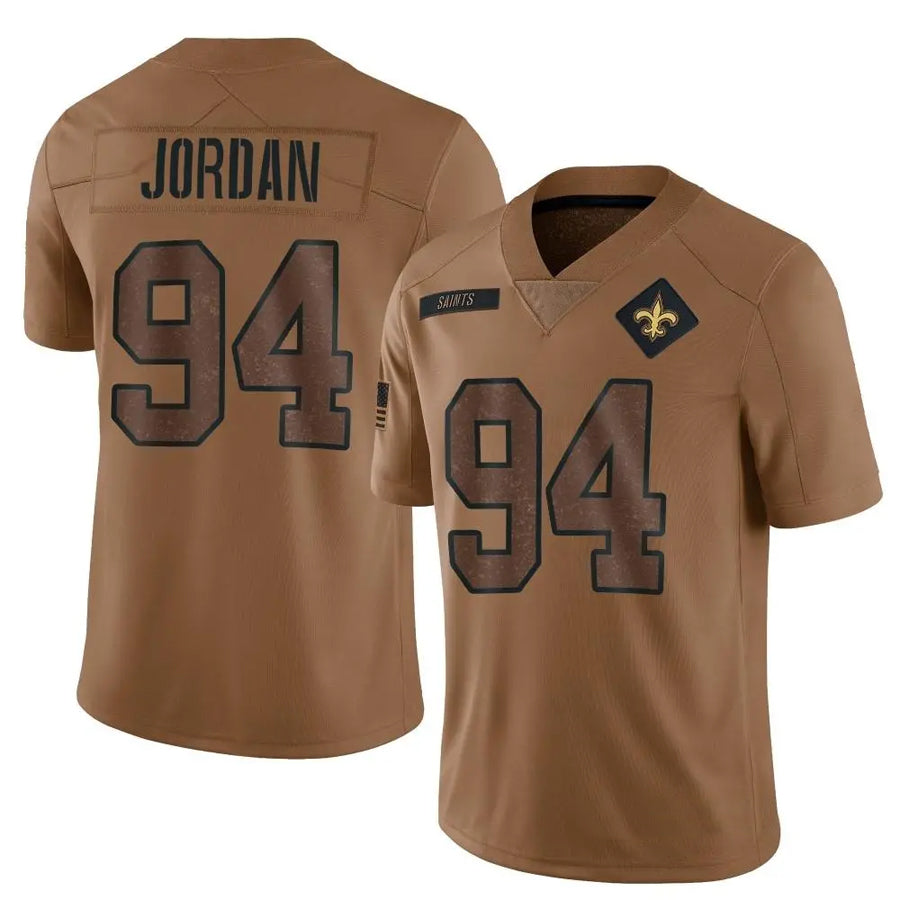 NO.Saints #94 Cameron Jordan Player Brown Salute To Service Limited Football Jerseys football jersey product view 1