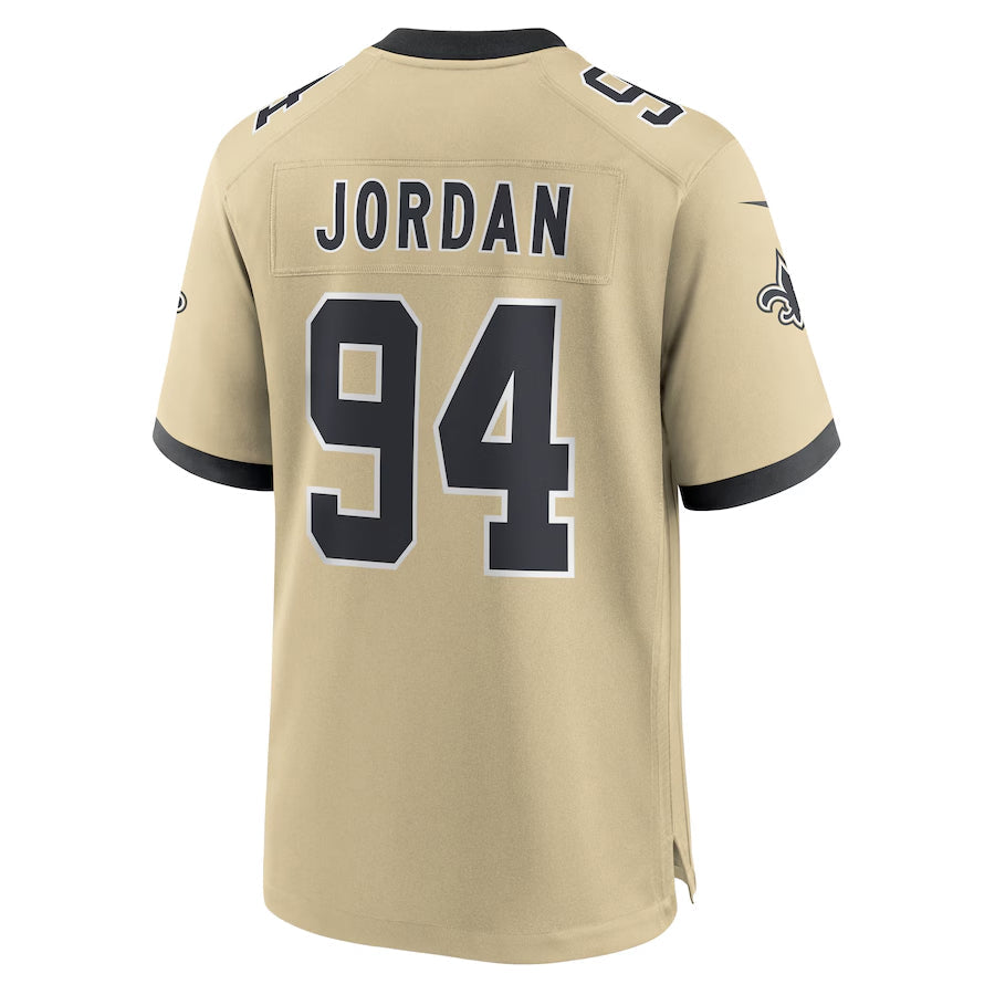 NO.Saints #94 Cameron Jordan Player Gold Alternate Game Football Jerseys football jersey product view 1