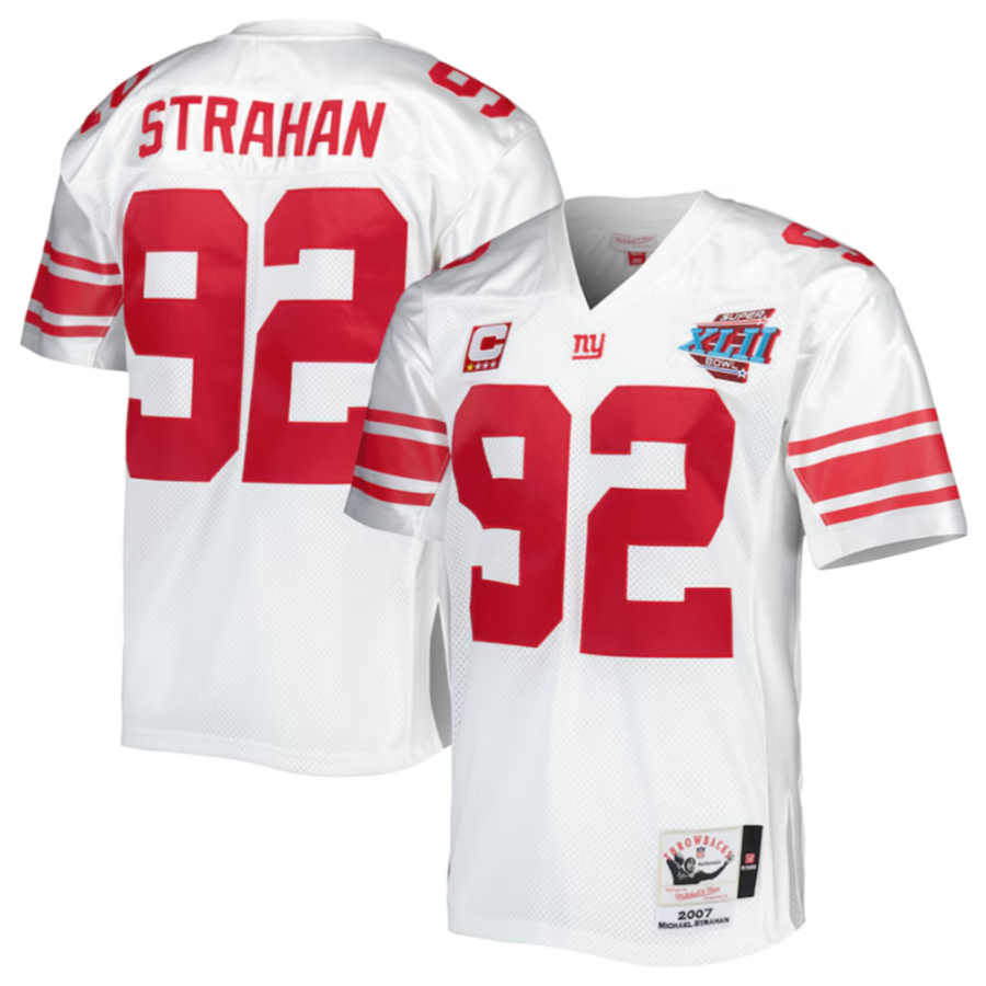NY.Giants #92 Michael Strahan White Authentic Throwback Retired Player Jersey Stitched American Football Jerseys football jersey product view 2