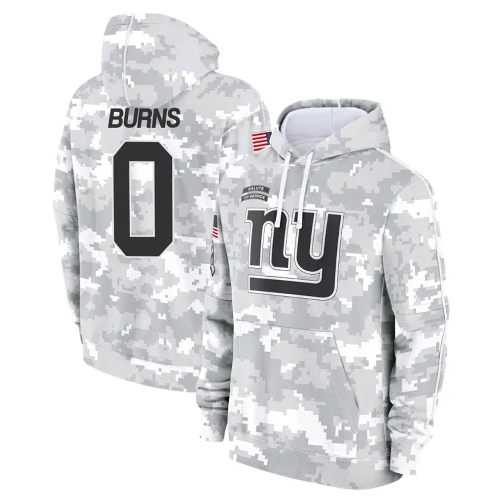 NY.Giants #0 Brian Burns Player Arctic Camo Salute to Service Hoodies Football Jerseys football jersey product view 1