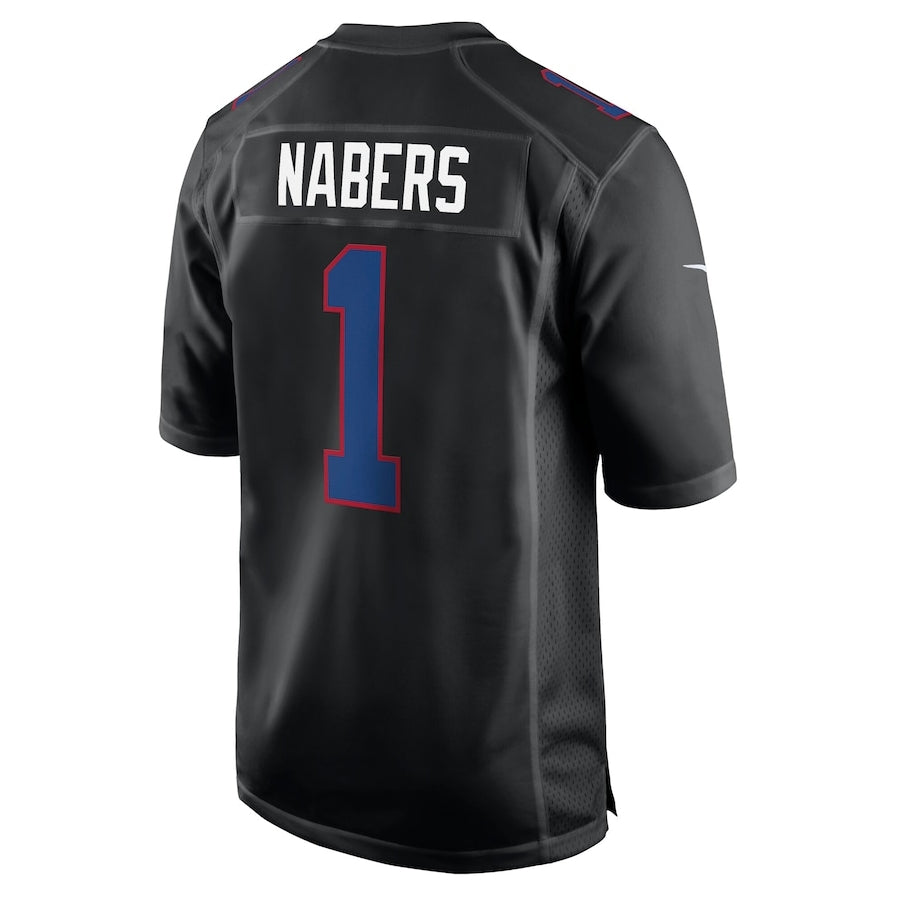 NY.Giants #1 Malik Nabers Player Carbon Black Fashion Stitched American Football Jerseys football jersey product view 1