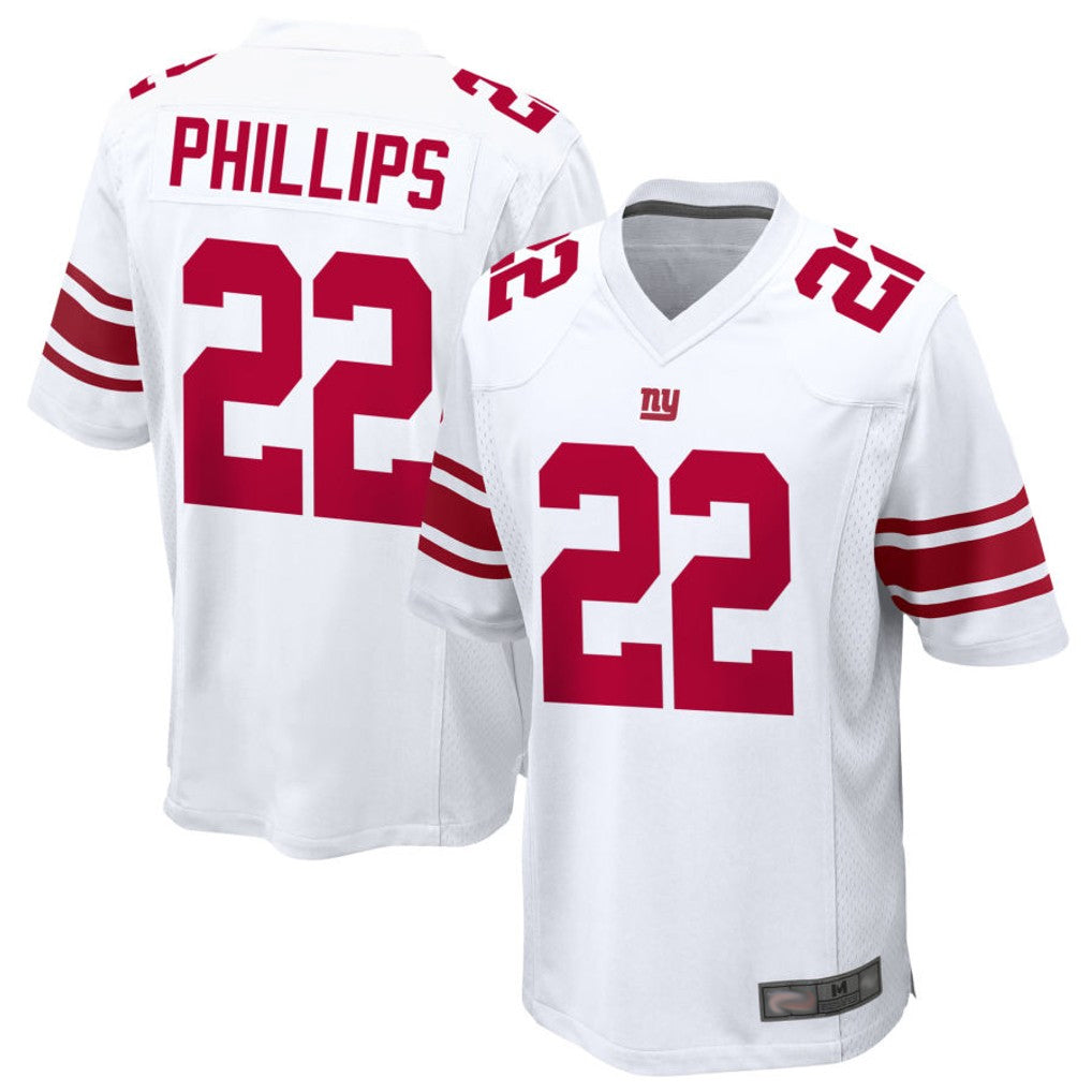 NY.Giants #22 Dru Phillips Player White Homw Game Football Jerseys football jersey product view 1