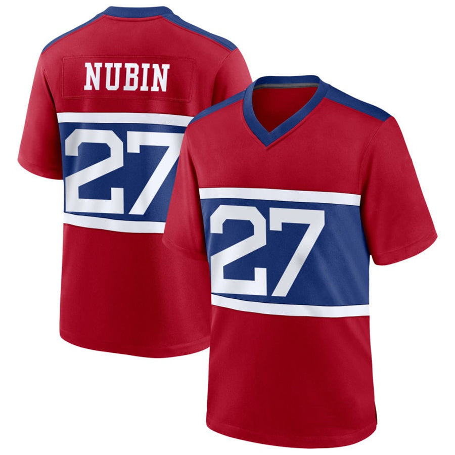 NY.Giants #27 Tyler Nubin Player Red Home Game Football Jerseys football jersey product view 1