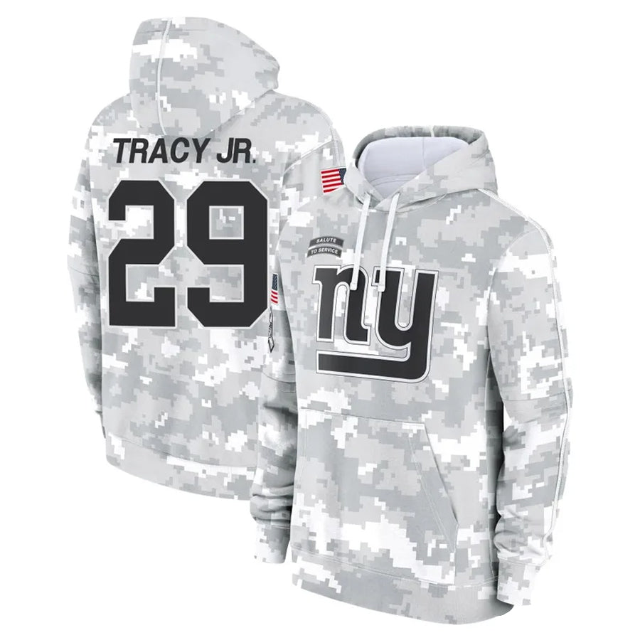 NY.Giants #29 Tyrone Tracy Jr. Player Arctic Camo Salute to Service Hoodies Football Jerseys football jersey product view 1