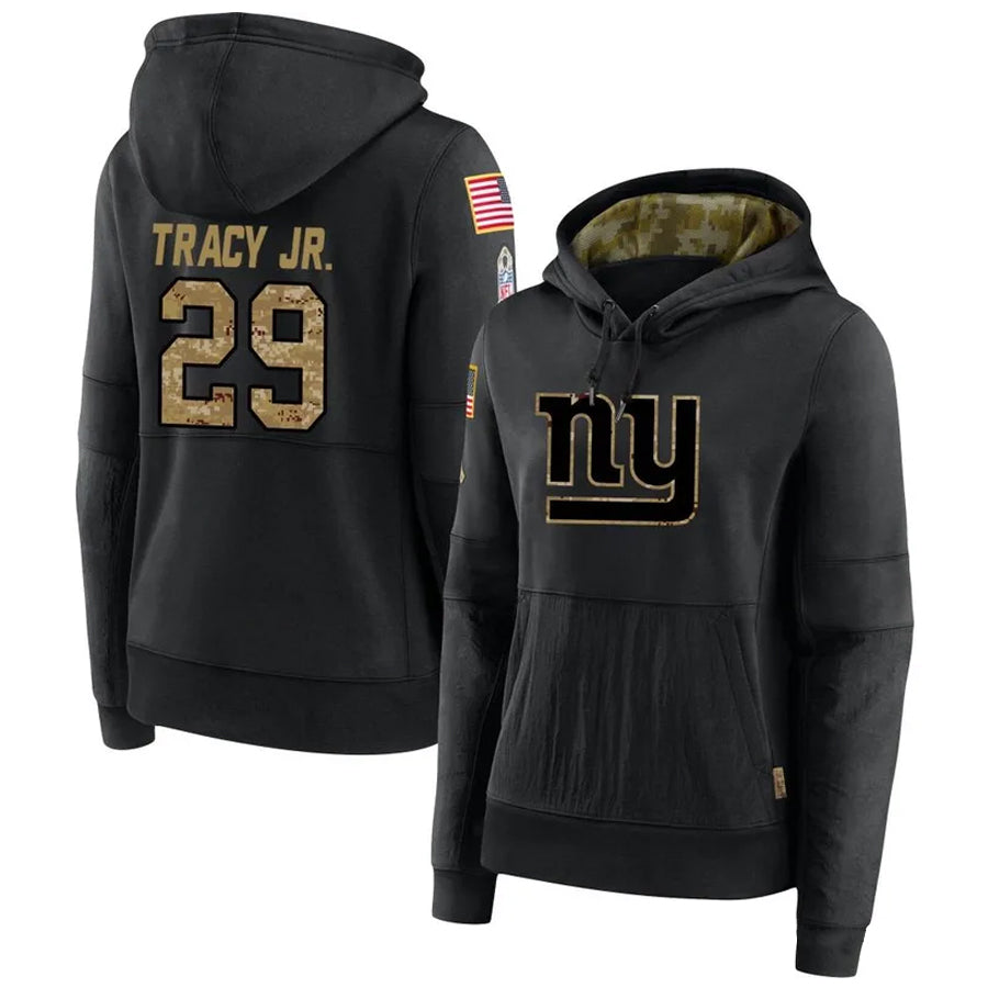 NY.Giants #29 Tyrone Tracy Jr. Player Black Salute to Service Hoodies Football Jerseys football jersey product view 1