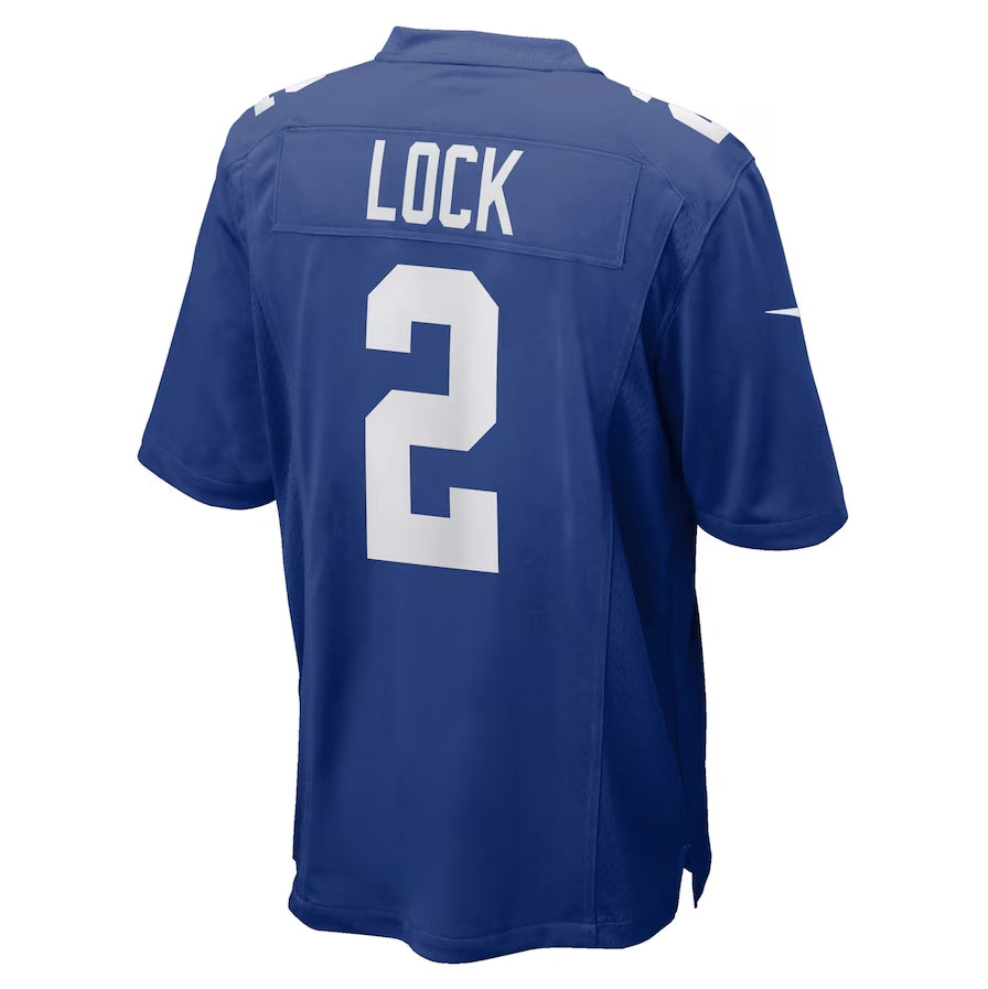NY.Giants #2 Drew Lock Player Royal Game Stitched American Football Jerseys football jersey product view 1