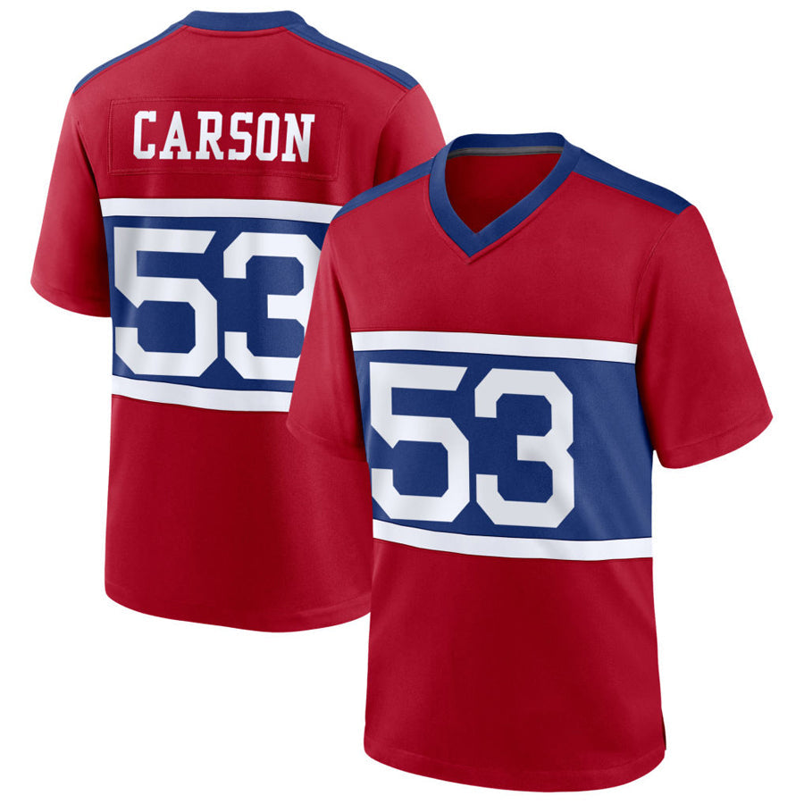 NY.Giants #53 Harry Carson Player Red Home Game Football Jerseys football jersey product view 1