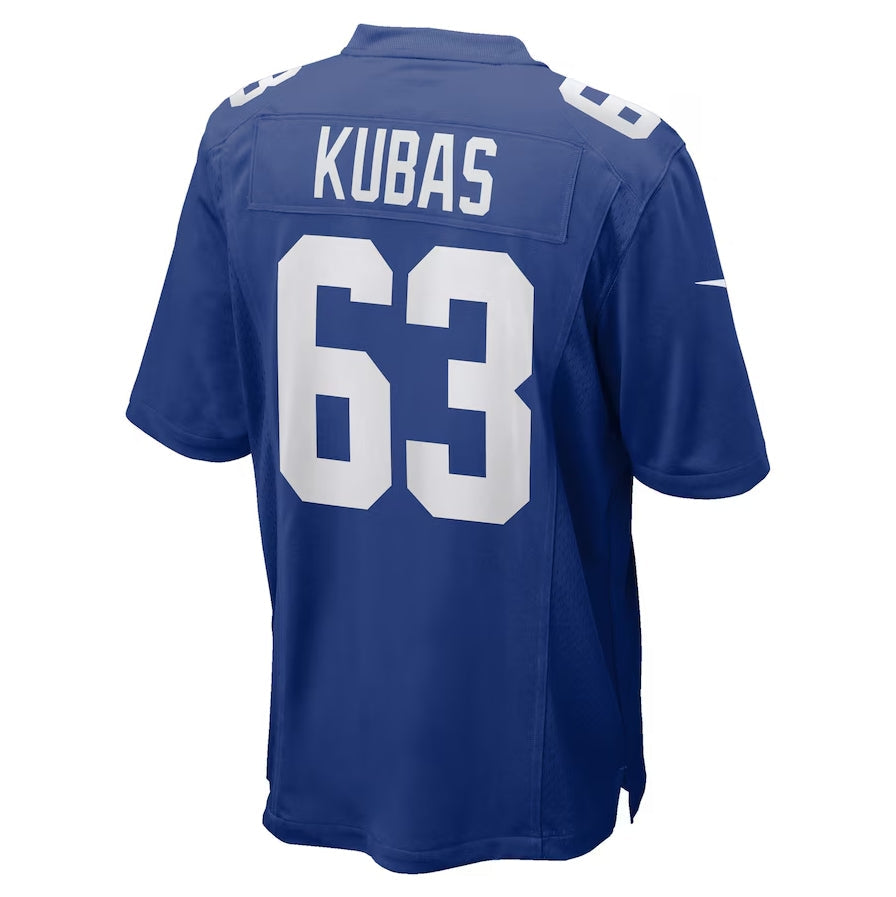 NY.Giants #63 Jake Kubas Player Royal Game Stitched American Football Jerseys football jersey product view 1