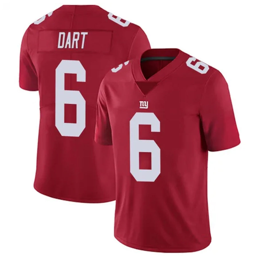 NY.Giants #6 Jaxson Dart Player Red Alternate Vapor Limited Football Jerseys football jersey product view 1