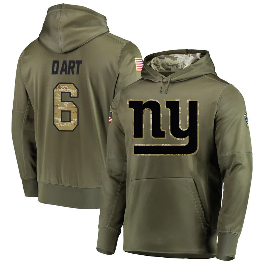 NY.Giants #6 Jaxson Dart Player Salute to Service Hoodies Football Jerseys football jersey product view 1