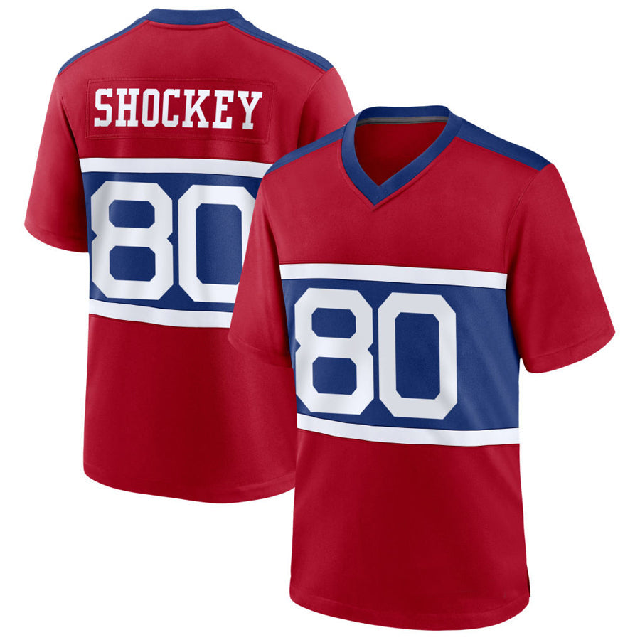 NY.Giants #80 Jeremy Shockey Player Red Home Game Football Jerseys football jersey product view 1