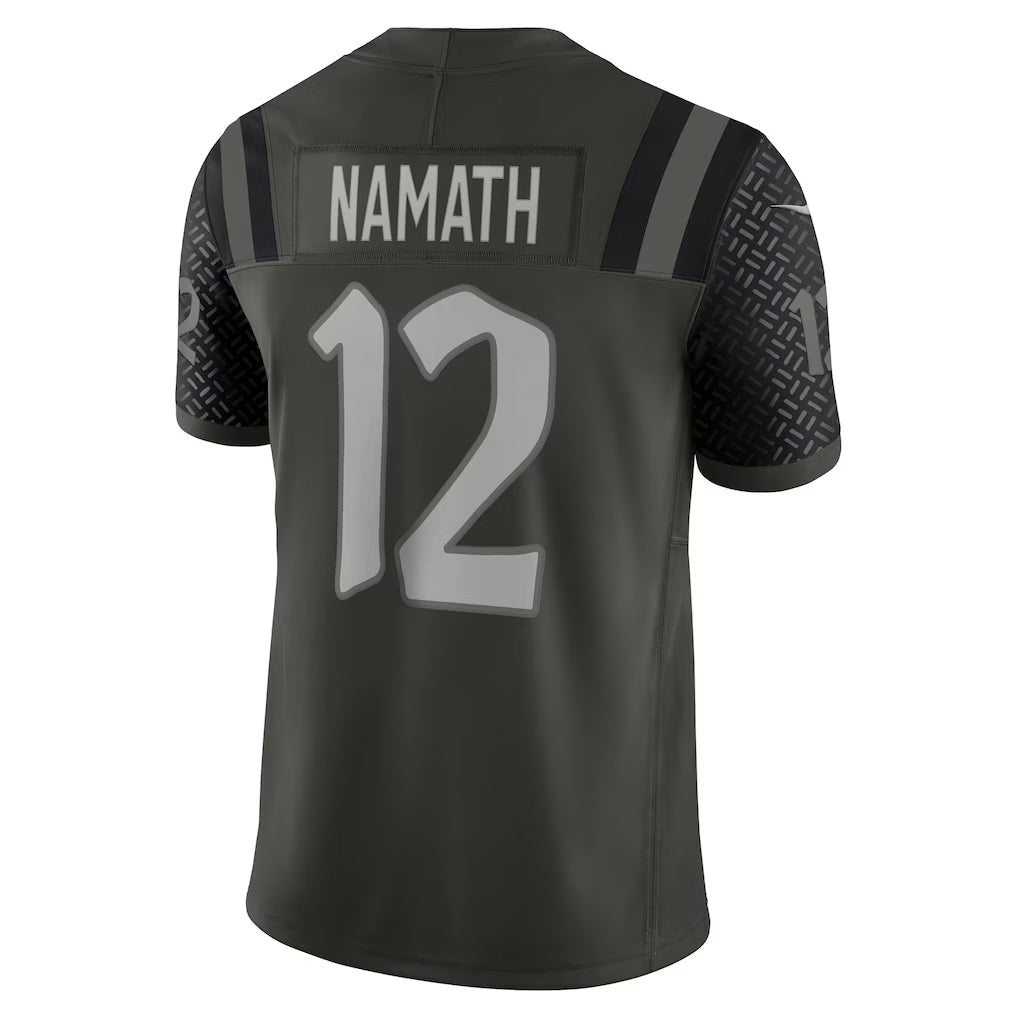 NY.Jets #12 Joe Namath Player Gotham Green Rivalries Collection Limited Football Jerseys football jersey product view 1