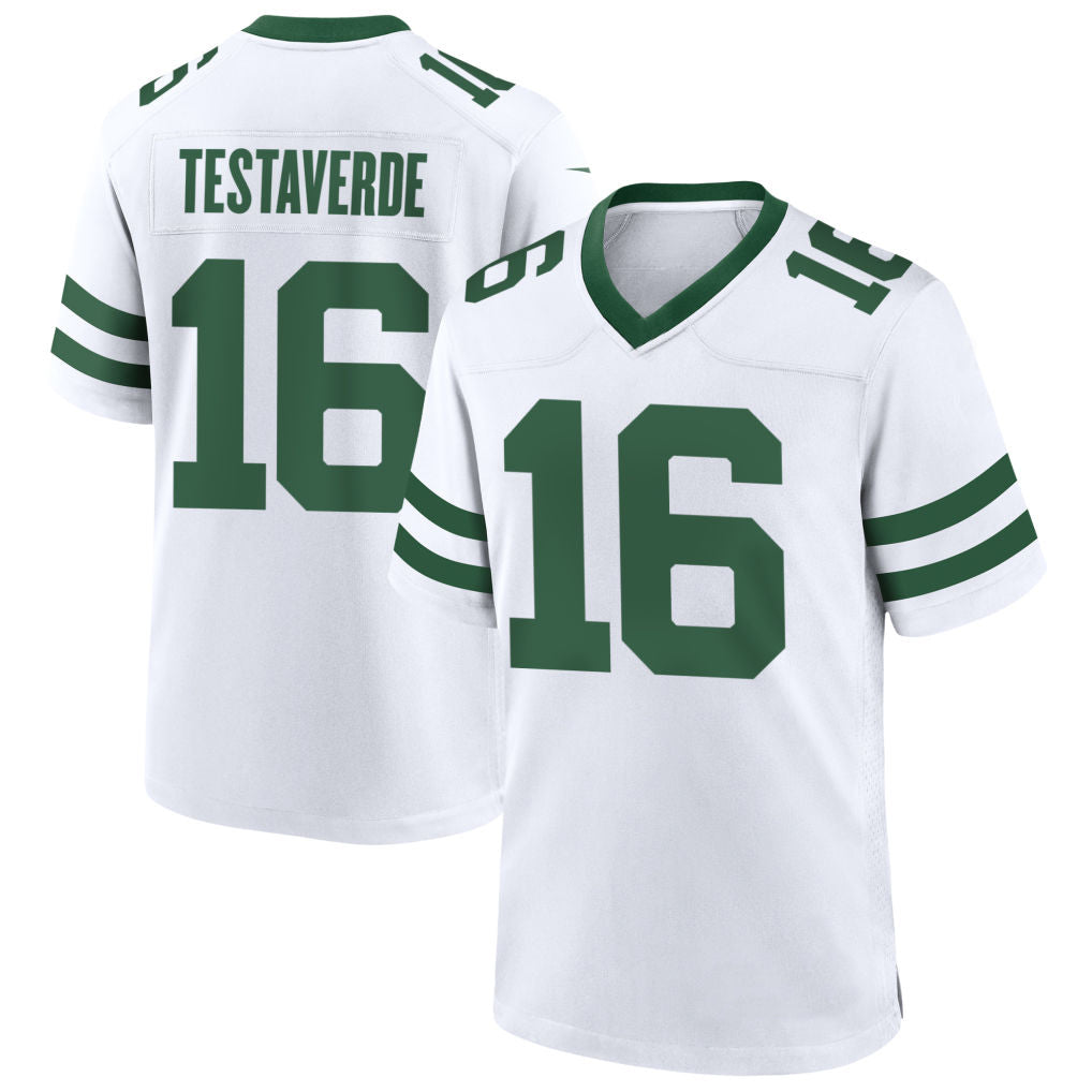 NY.Jets #16 Vinny Testaverde Player White Home Game Football Jerseys football jersey product view 1