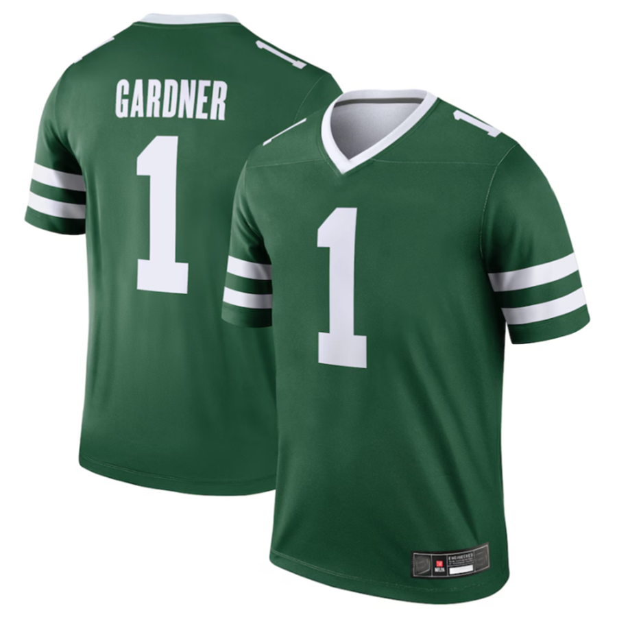 #1 Ahmad Sauce Gardner Player NY.Jets Legacy Green Legend Football Jerseys football jersey product view 2