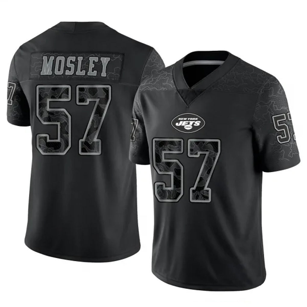 NY.Jets #57 C.J. Mosley Player Black REFLECTIVE Limited Football Jerseys football jersey product view 1
