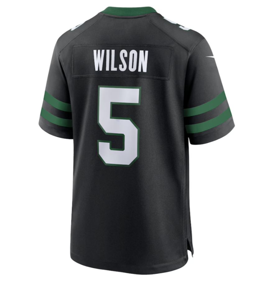 #5 Garrett Wilson Player NY.Jets Black Game Football Jerseys football jersey product view 1