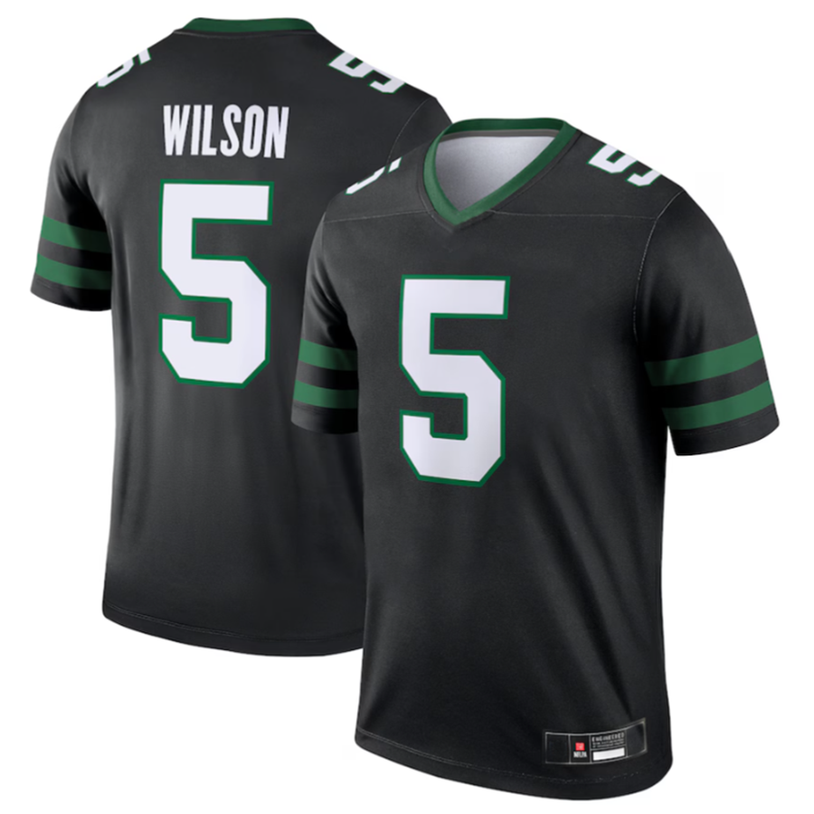#5 Garrett Wilson Player NY.Jets Black Alternate Legend Football Jerseys football jersey product view 2