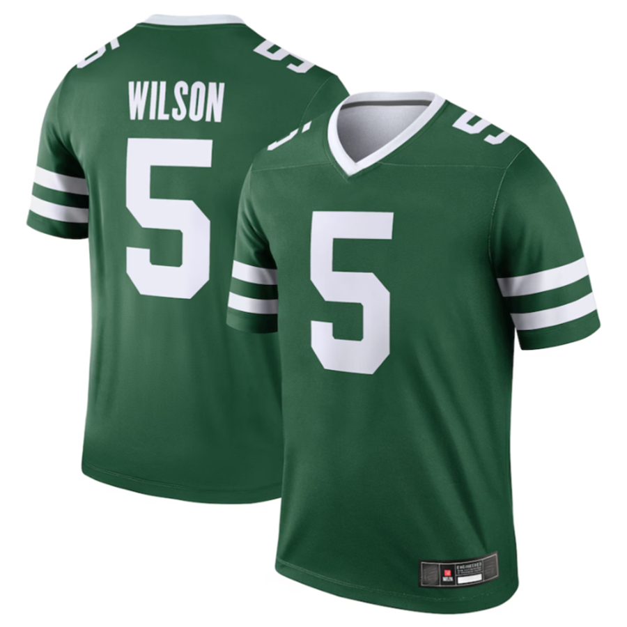 #5 Garrett Wilson Player NY.Jets White Alternate Legend Football Jerseys football jersey product view 2