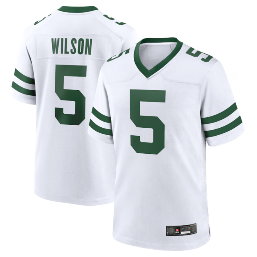#5 Garrett Wilson Player NY.Jets White Game Football Jerseys football jersey product view 2