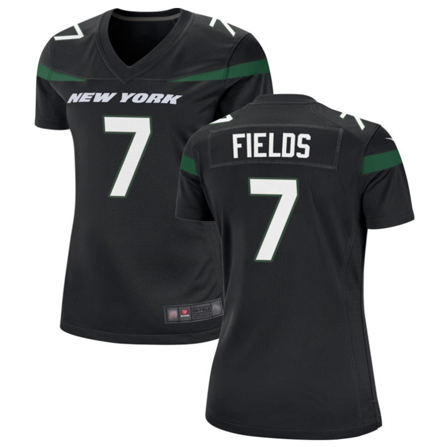NY.Jets #7 Justin Fields Player Black Replica Game Football Jerseys football jersey product view 1