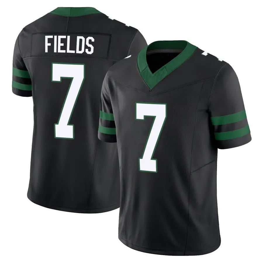 NY.Jets #7 Justin Fields Player Black Vapor F.U.S.E. Limited Game Football Jerseys football jersey product view 1