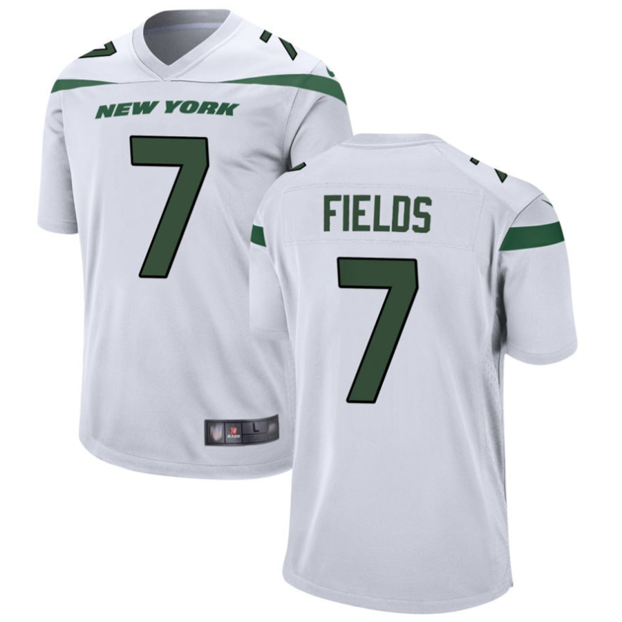 NY.Jets #7 Justin Fields Player White Replica Game Football Jerseys football jersey product view 1