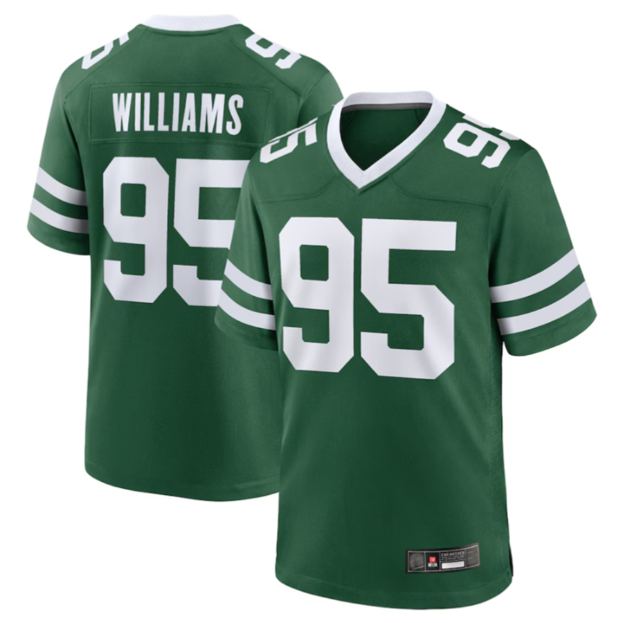 #95 Quinnen Williams Player NY.Jets Legacy Green Game Football Jerseys football jersey product view 2