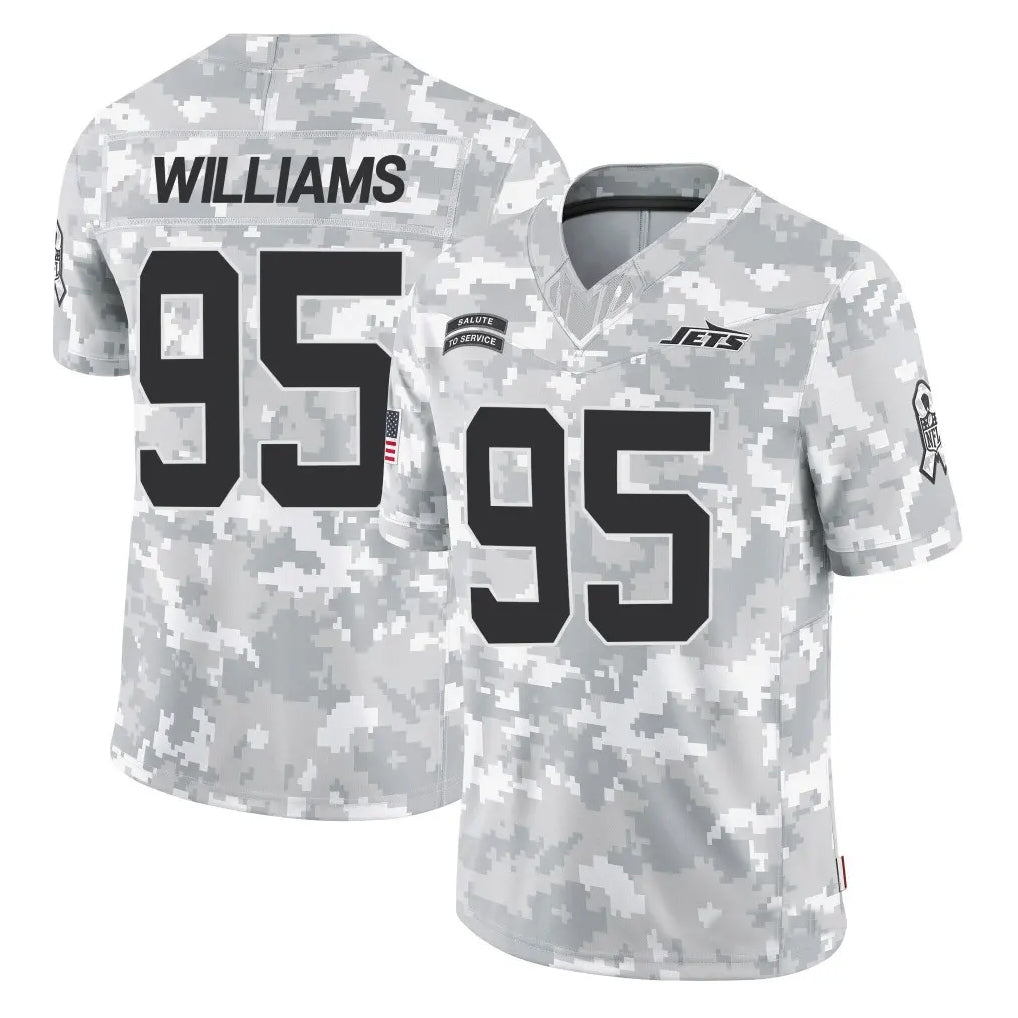 NY.Jets #95 Quinnen Williams Player Arctic Camo Salute to Service Limited Football Jerseys football jersey product view 1
