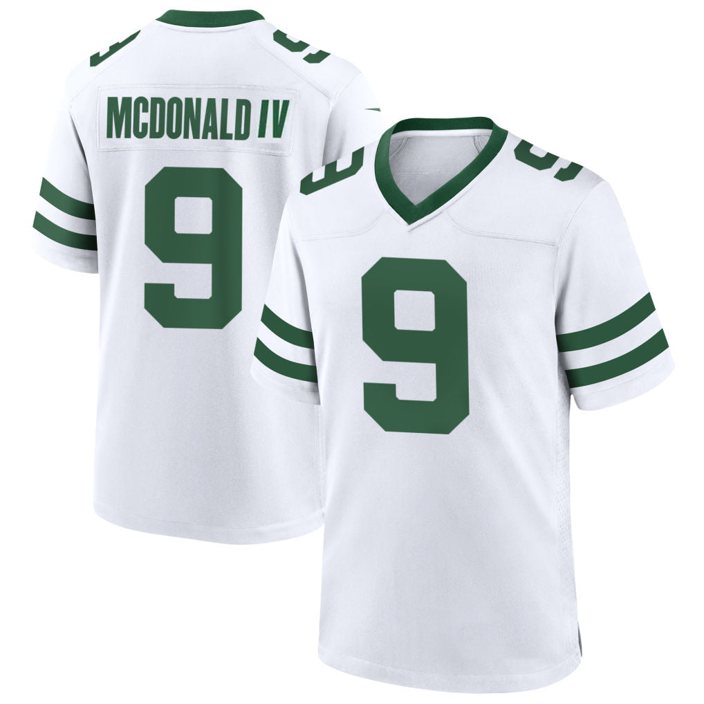 NY.Jets #9 Will McDonald IV Player White Home Game Football Jerseys football jersey product view 1