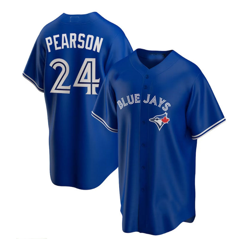 Toronto Blue Jays #24 Nate Pearson Replica Player Name Jersey - Royal Baseball Jerseys baseball jersey product view 1
