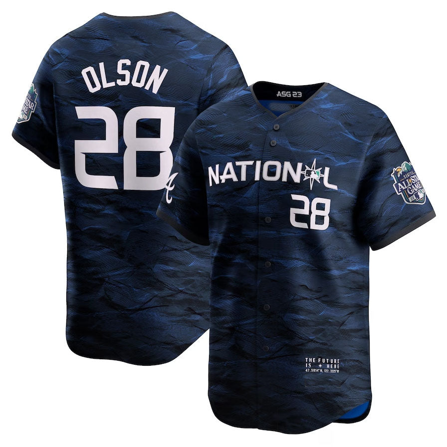 National League #28 Matt Olson 2023 All-Star Game Limited Player Jersey - Royal Baseball Jerseys baseball jersey product view 1