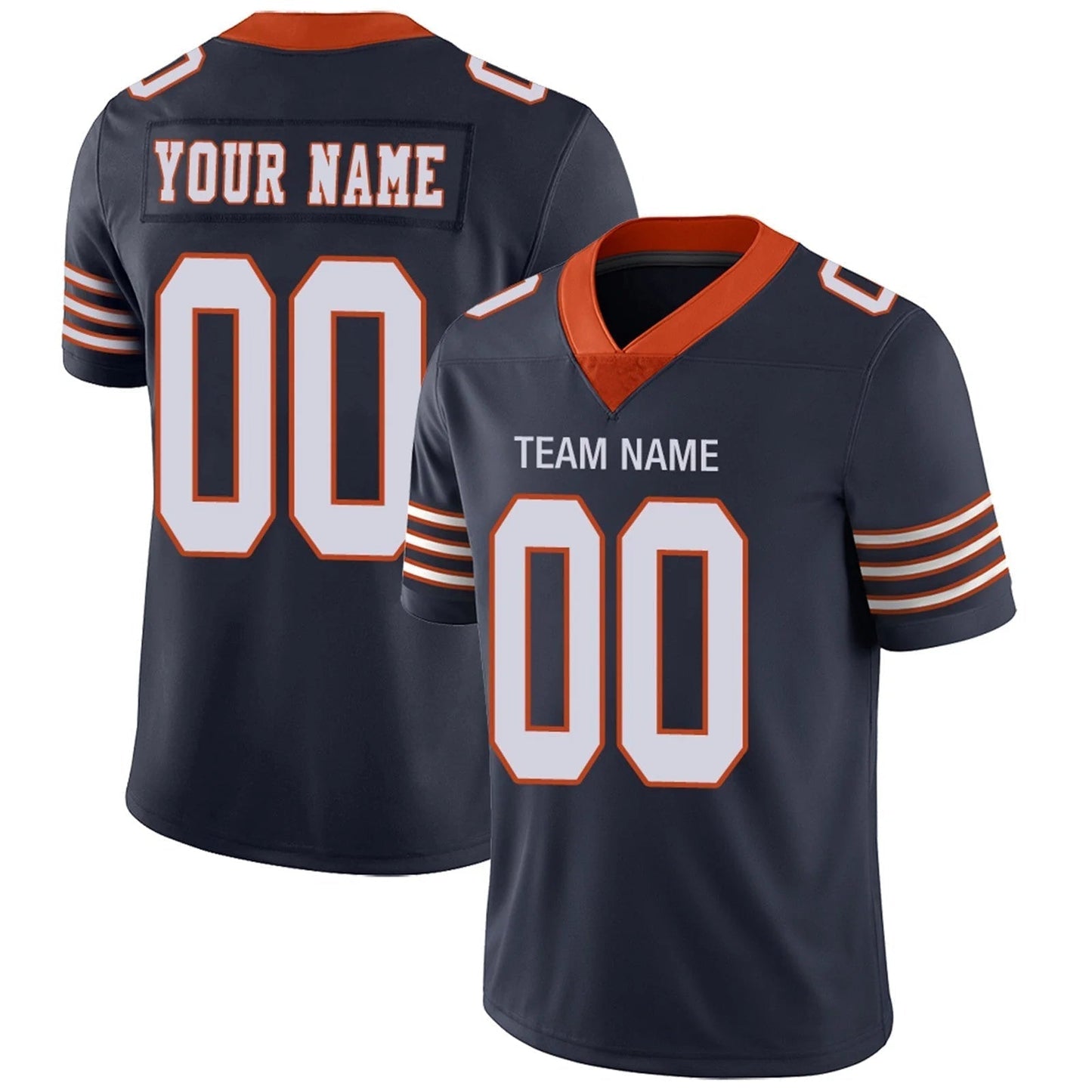 Custom C.Bears Navy Personalized Design Your Own Name and Number for Men Women Youth Jerseys football jersey product view 1