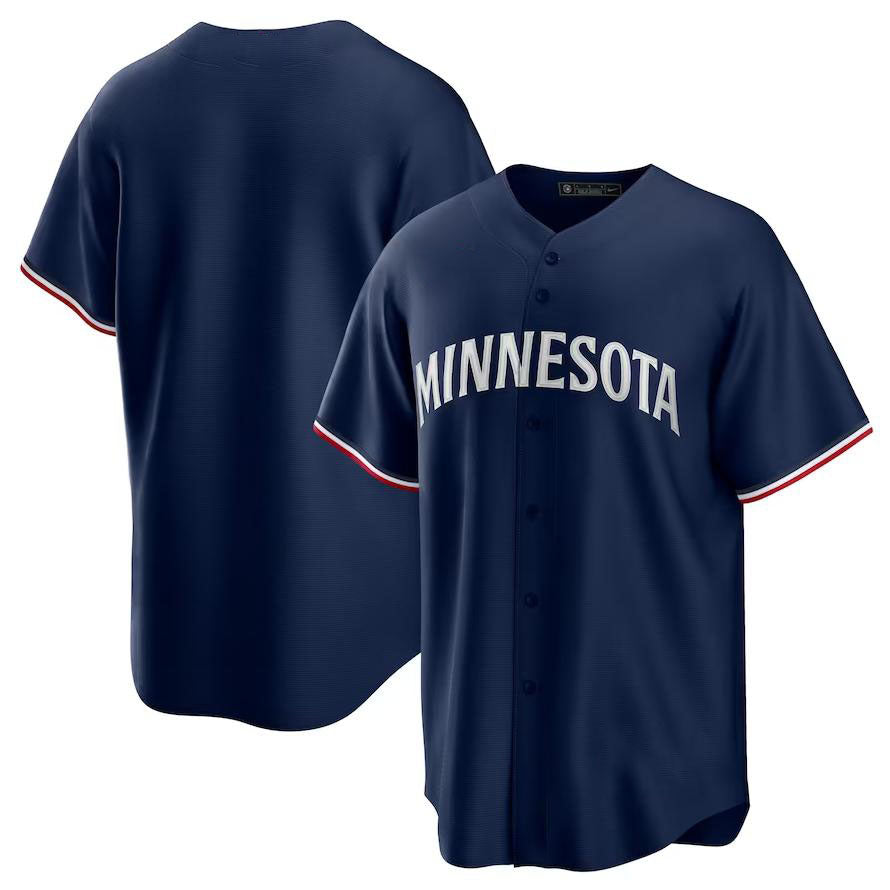 Minnesota Twins Navy Alternate Replica Team Logo Jersey baseball jersey product view 1