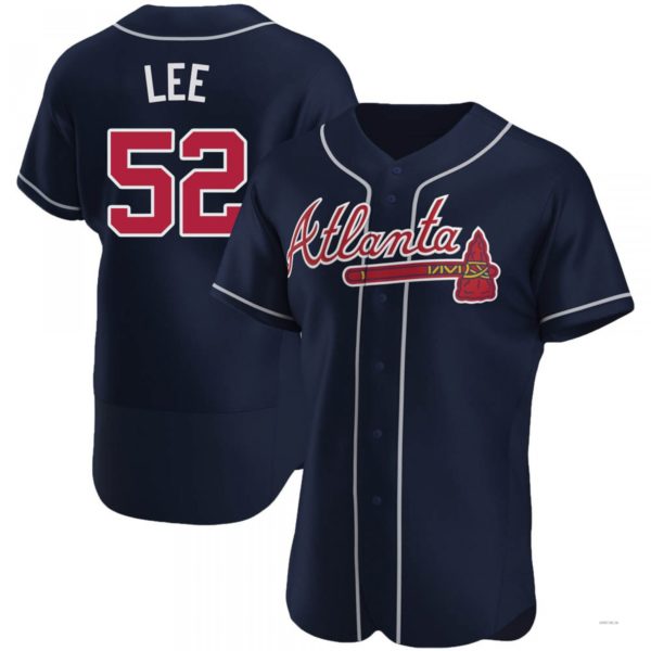 Atlanta Braves #52 Dylan Lee Navy Alternate Jersey Stitches Baseball Jerseys baseball jersey product view 1