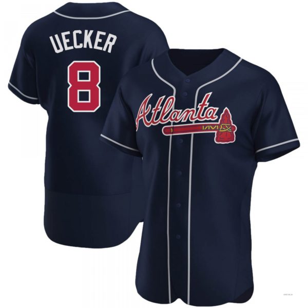 Atlanta Braves #8 Bob Uecker Navy Alternate Jersey Stitches Baseball Jerseys baseball jersey product view 1