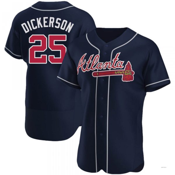 Atlanta Braves #25 Alex Dickerson Navy Alternate Jersey Stitches Baseball Jerseys baseball jersey product view 1