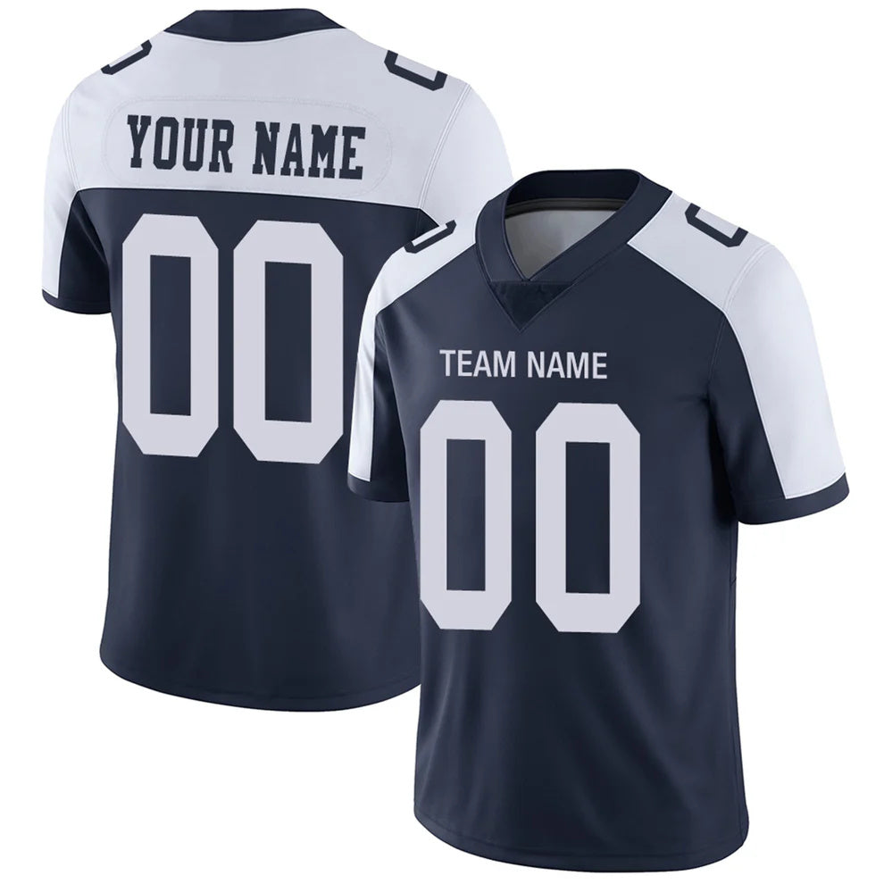 Custom D.Cowboys Navy White Personalized Design Your Own Name and Number for Men Women Youth Jerseys football jersey product view 1